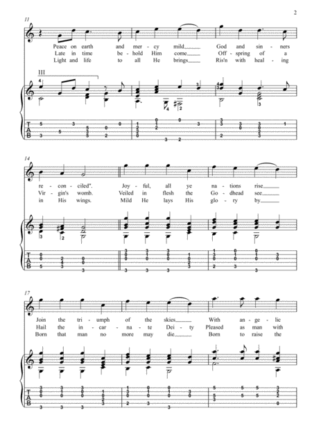 Hark The Herald Angels Sing Guitar Fingerstyle Page 2