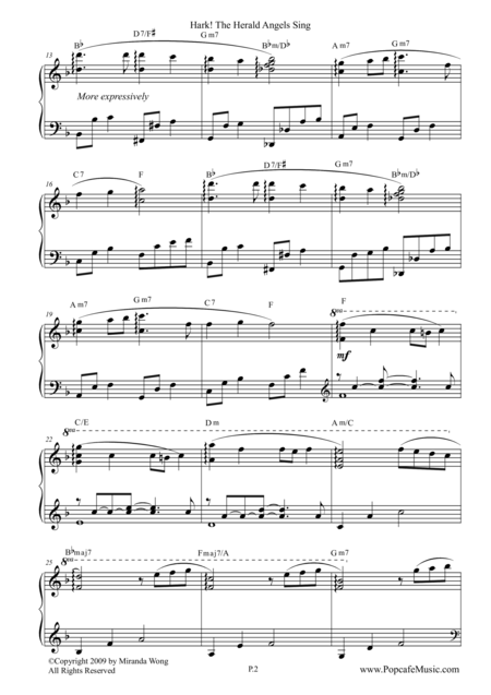 Hark The Herald Angels Sing Romantic Piano Version Page 2