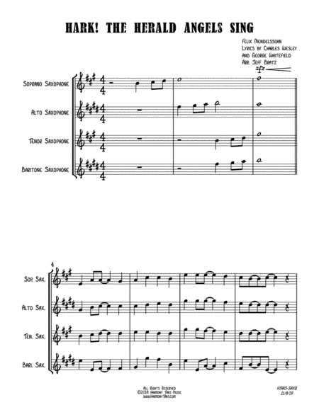 Hark The Herald Angels Sing Sax Quartet Page 2