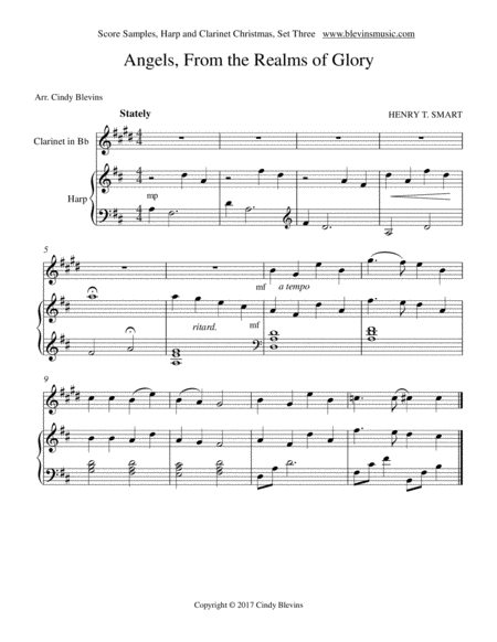 Harp And Clarinet For Christmas Set 3 Five Arrangements For Harp And Bb Clarinet Page 2