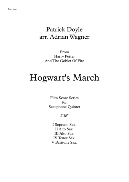 Harry Potter Hogwarts March Saxophone Quintet Arr Adrian Wagner Page 2