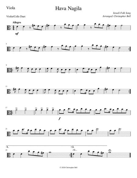 Hava Nagila Easy Viola Cello Duet Page 2