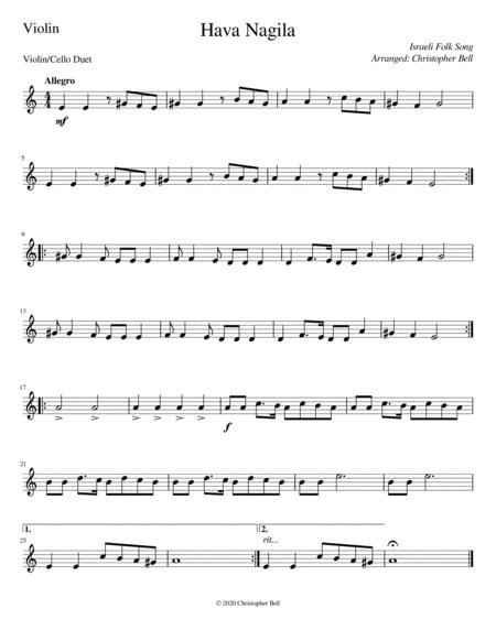 Hava Nagila Easy Violin Cello Duet Page 2