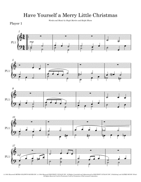 Have Yourself A Merry Little Christmas Arranged For Easy Piano Duet Page 2