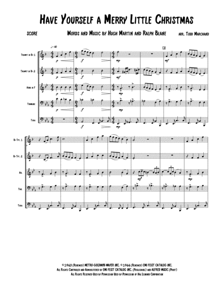 Have Yourself A Merry Little Christmas Brass Quintet Page 2