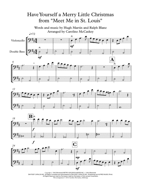 Have Yourself A Merry Little Christmas Cello And Bass Duet Page 2