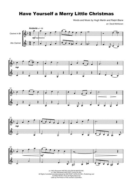 Have Yourself A Merry Little Christmas For Clarinet And Alto Clarinet Duet Page 2