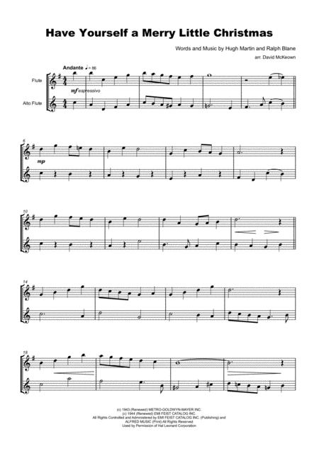 Have Yourself A Merry Little Christmas For Flute And Alto Flute Duet Page 2