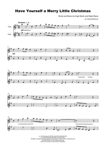 Have Yourself A Merry Little Christmas For Flute And Violin Duet Page 2