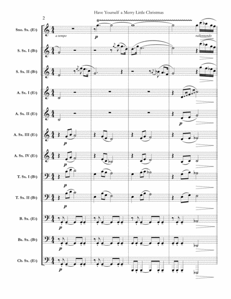 Have Yourself A Merry Little Christmas For Saxophone Choir Full Score Set Of Parts Page 2