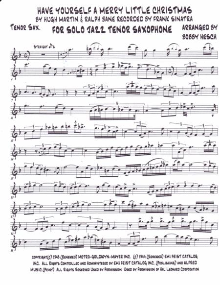 Have Yourself A Merry Little Christmas For Solo Jazz Tenor Saxophone Page 2