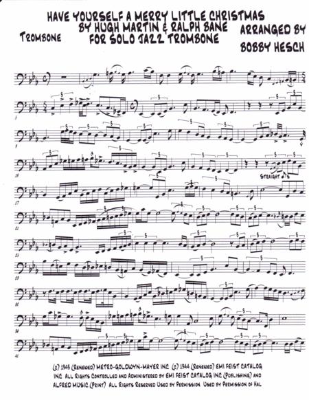 Have Yourself A Merry Little Christmas For Solo Jazz Trombone Page 2