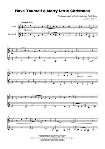 Have Yourself A Merry Little Christmas For Trumpet And Clarinet Duet Page 2