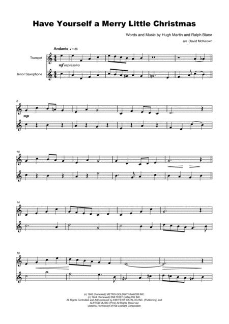Have Yourself A Merry Little Christmas For Trumpet And Tenor Saxophone Duet Page 2