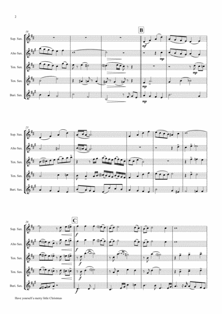 Have Yourself A Merry Little Christmas From Meet Me In St Louis Saxophone Quintet Page 2