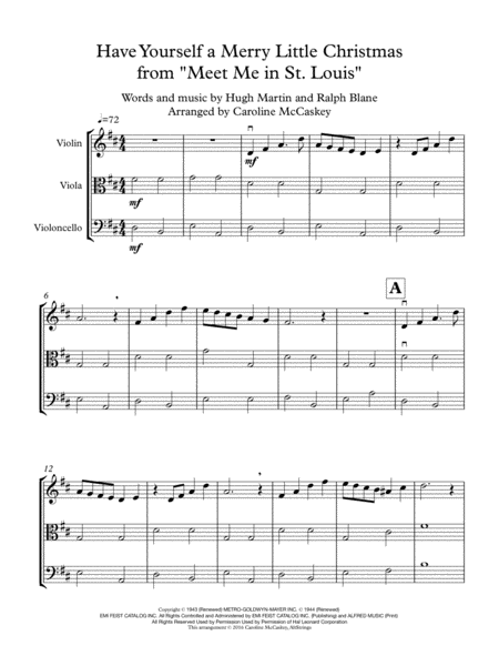 Have Yourself A Merry Little Christmas String Trio Violin Viola And Cello Page 2