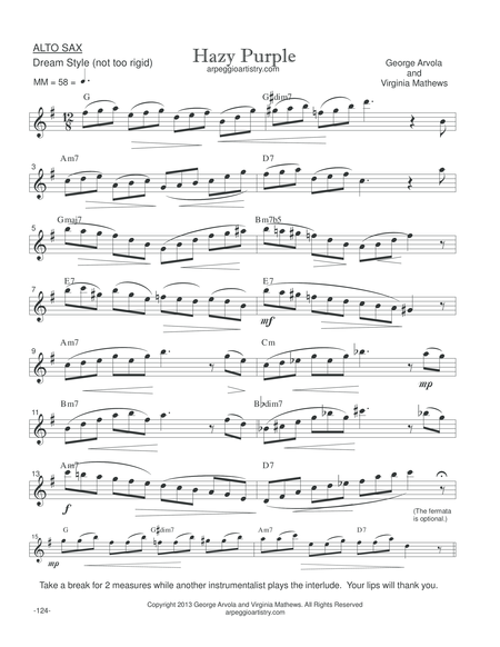 Hazy Purple Alto Sax Page 2