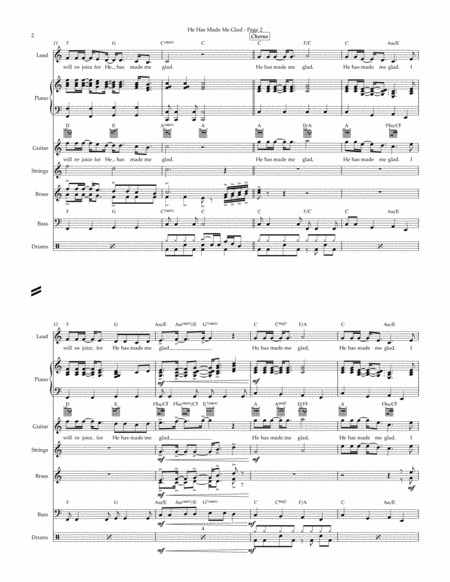 He Has Made Me Glad I Will Enter His Gates For Worship Band All Parts For Lead Piano Guitar 2 Part Brass Strings Bass Drums Page 2