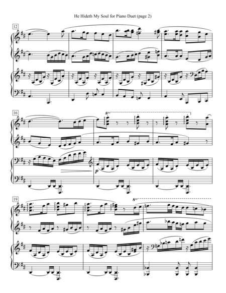 He Hideth My Soul For Piano Duet Page 2