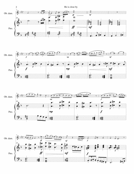 He Is Close By For Oboe D Amore And Piano Page 2