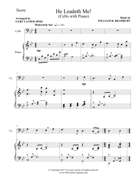 He Leadeth Me Duet Cello Piano With Score Part Page 2