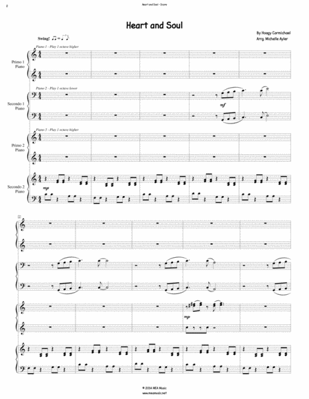 Heart And Soul Piano Quartet 2 Pianos 8 Hands Page 2