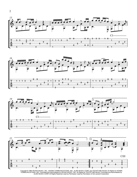 Heaven Fingerstyle Guitar Arrangement Page 2