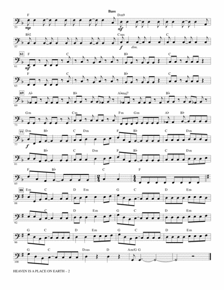 Heaven Is A Place On Earth Arr Mark Brymer Bass Page 2