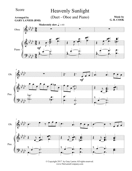 Heavenly Sunlight Duet Oboe Piano With Score Part Page 2