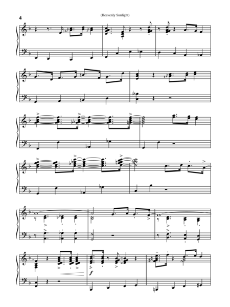 Heavenly Sunlight Piano Hymn Arrangement Page 2