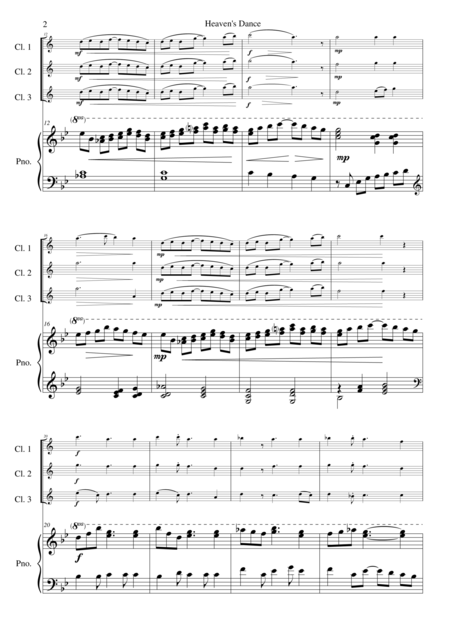 Heavens Dance For Three Clarinets And Piano Page 2