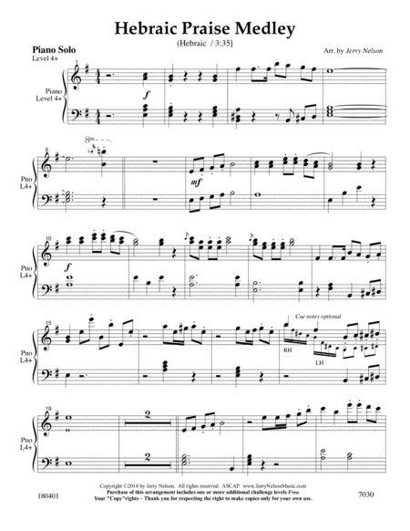 Hebraic Praise Medley 2 For 1 Piano Arrangements Page 2