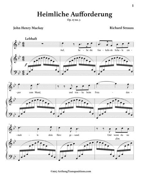 Heimliche Aufforderung Op 27 No 3 B Flat Major Page 2