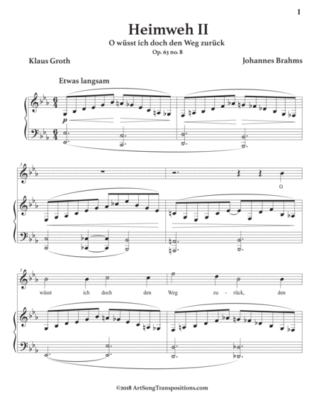 Heimweh Ii Op 63 No 8 E Flat Major Page 2