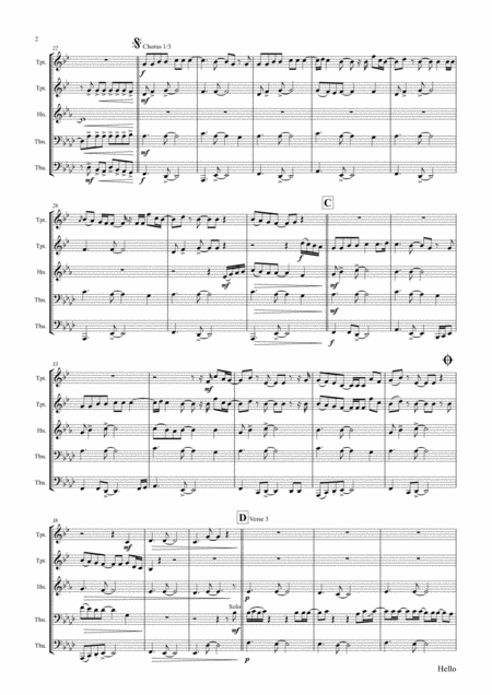 Hello Adele Brass Quintet Page 2