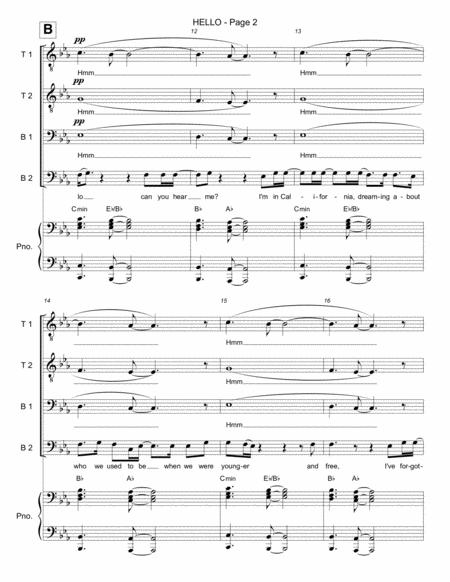 Hello By Adele Ttbb Piano Page 2