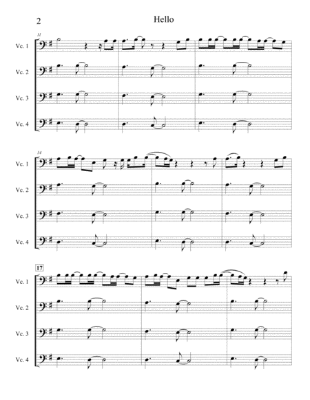 Hello Cello Ensemble Page 2