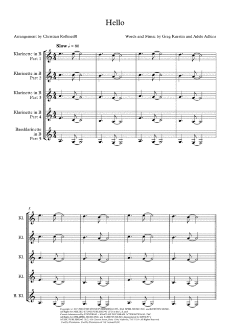 Hello Clarinettquartett Or Quintett Page 2