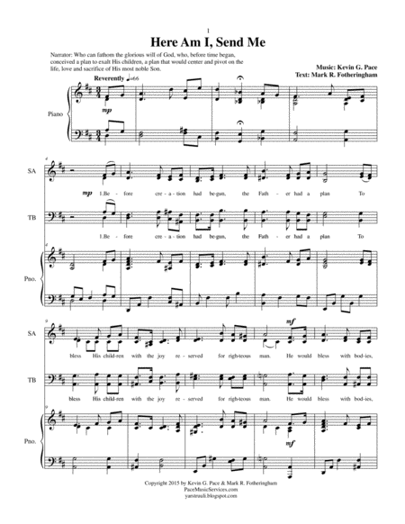 Here Am I Send Me Satb Choir With Piano Accompaniment Page 2