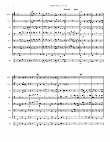 Here Comes Santa Claus Arranged For Brass Septet Page 2