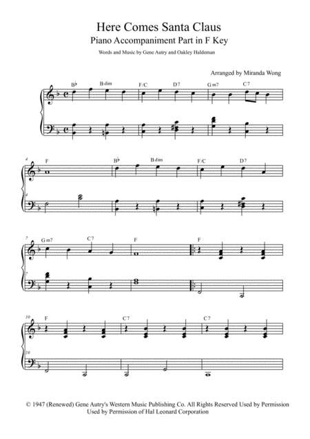 Here Comes Santa Claus Right Down Santa Claus Lane Bassoon Trombone And Piano Accompaniment Part Page 2