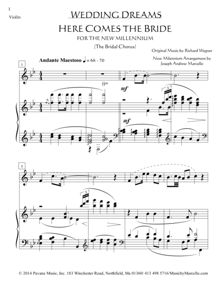 Here Comes The Bride For The New Millennium Violin Piano Page 2