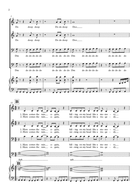 Here Comes The Rain Again Eurythmics Satb Choir Arr Stephanie Teh Page 2