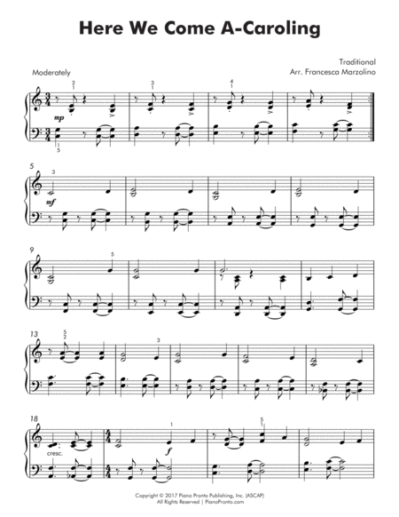 Here We Come A Caroling Easy Jazz Piano Page 2