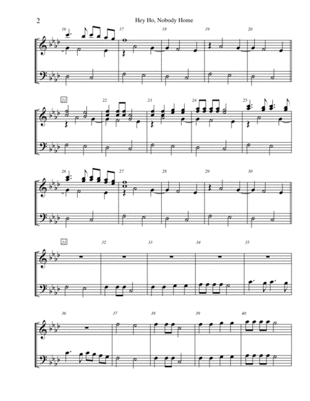 Hey Ho Nobody Home For 3 Octave Handbell Choir Page 2