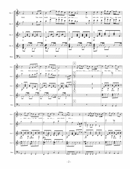 Hey Jude For Four Guitars Bass Score And Parts Page 2