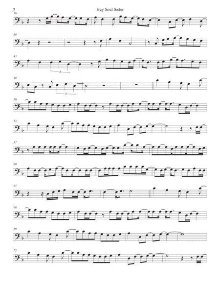 Hey Soul Sister Cello Page 2