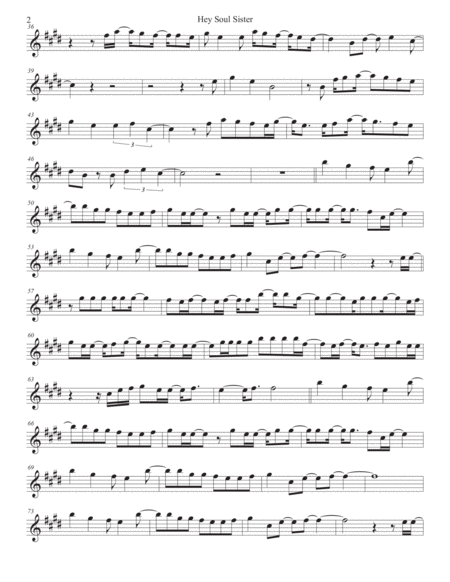 Hey Soul Sister Oboe Original Key Page 2