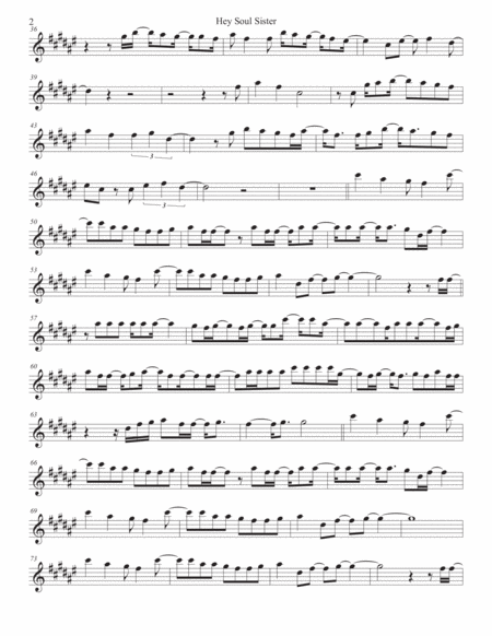 Hey Soul Sister Soprano Sax Original Key Page 2