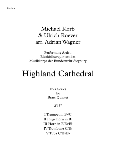 Highland Cathedral Brass Quintet Arr Adrian Wagner Page 2